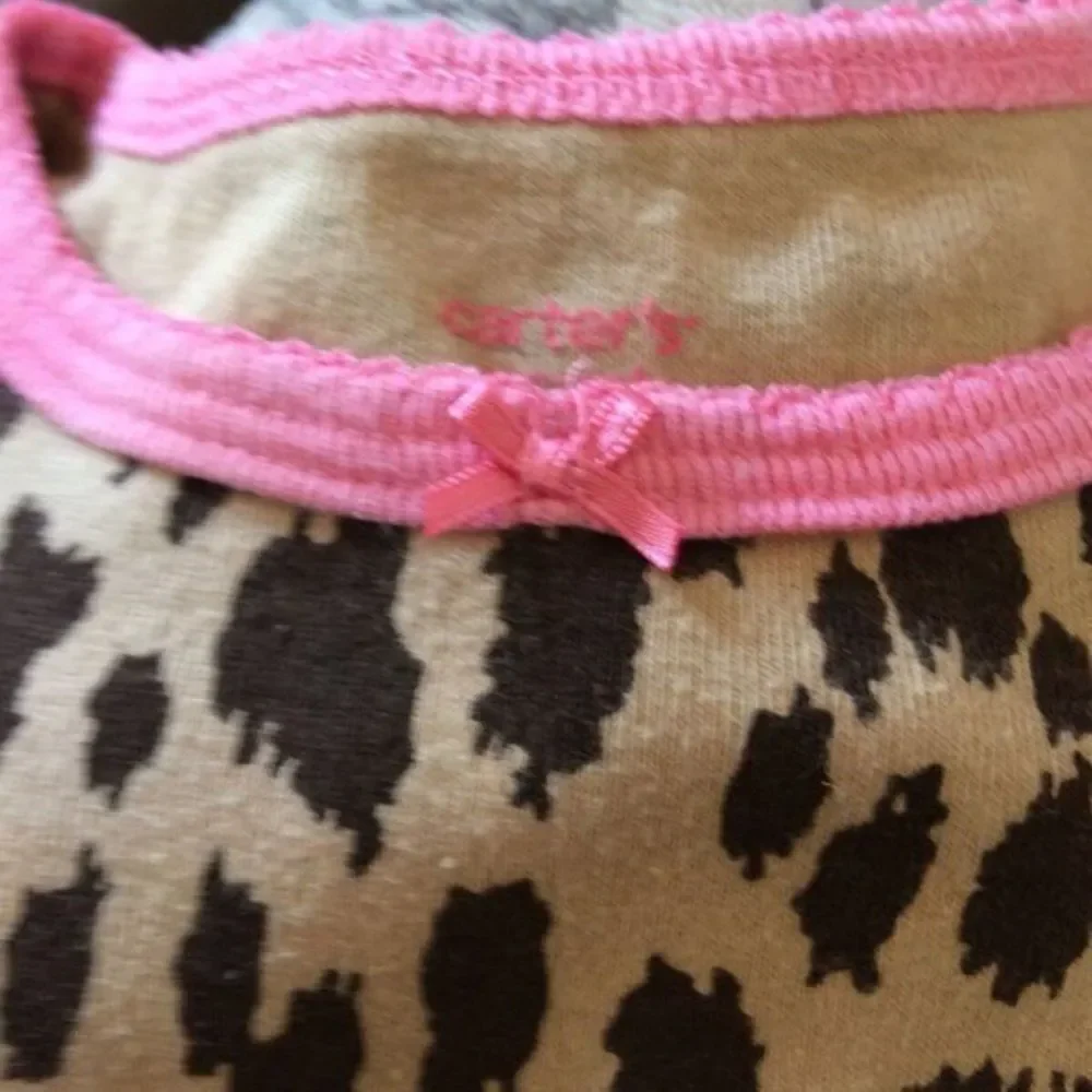 Carters Long Sleeve Top Blouse  Animal Print  Pink Brown Size 3 Toddler Girls